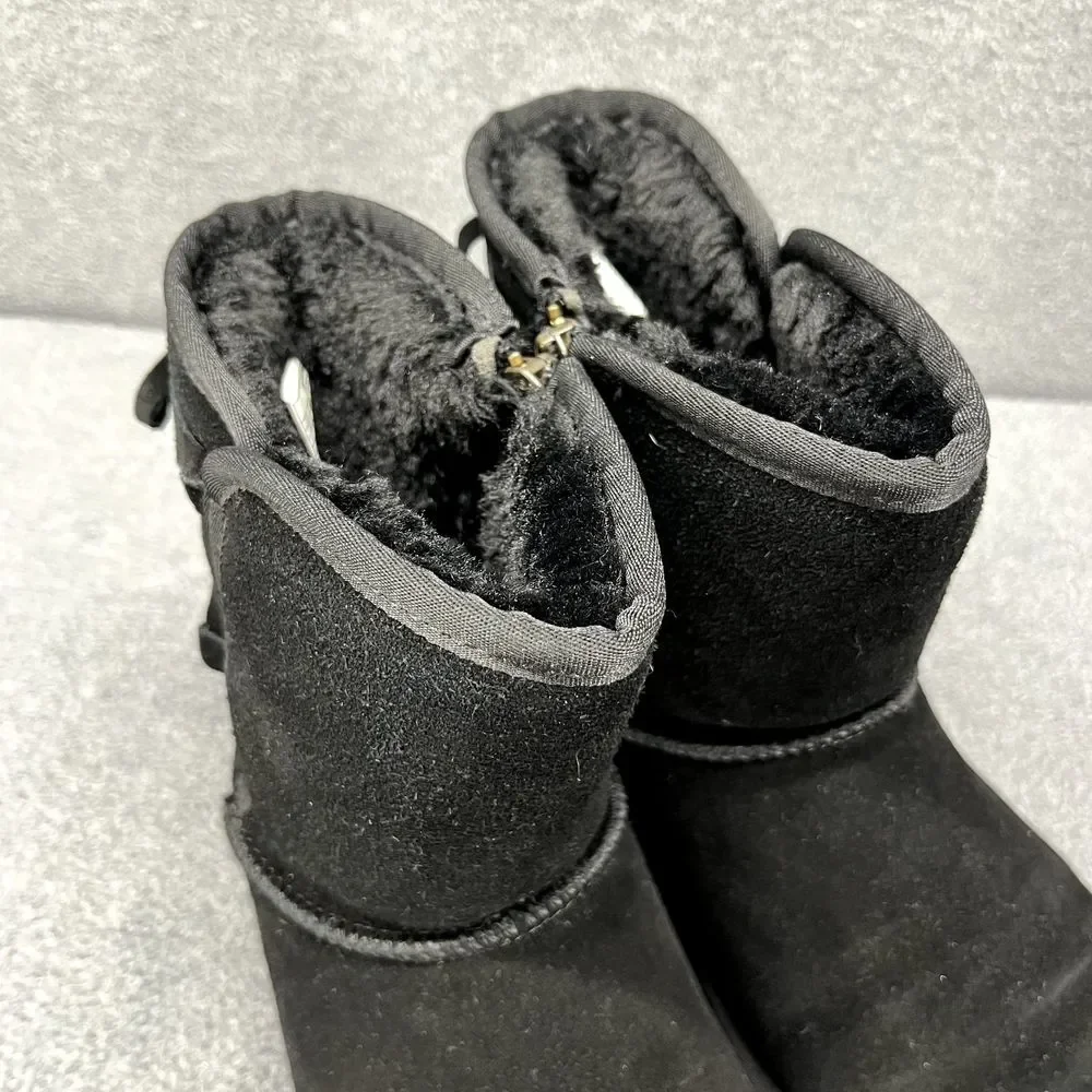 Lamo‎ Boots Womens 8 Black Water Stain Resistant Suede Kitt Zipped winter